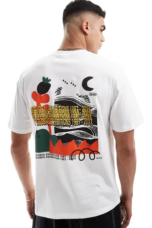 JACK & JONES Boxy art exhibition back print t-shirt in