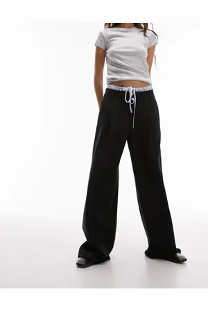 Topshop Contrast stripe fabric deconstructed waistband tailored trouser in