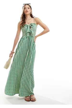 ONLY Gingham maxi dress in