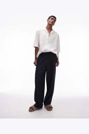 Topman Wide leg pin stripe trouser in