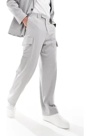 ASOS Wide cargo microtexture suit trouser in