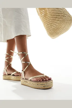 South Beach Studded flatform espadille sandals in