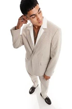Viggo Micro check seersucker suit jacket in