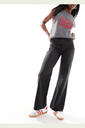 COLLUSION X008 mid rise relaxed flare jeans in washed