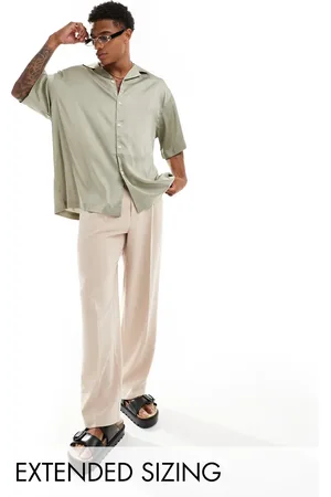 ASOS Oversized satin shirt sage