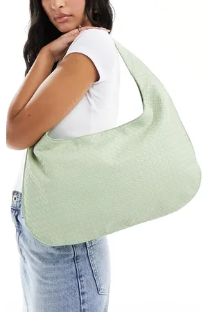Glamorous Woven shoulder tote bag in pale green