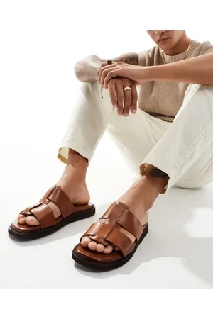 Schuh Santino fisherman slides in tan leather