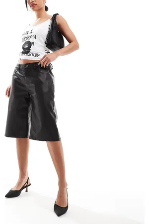 Lioness Lowrise leather look jorts in