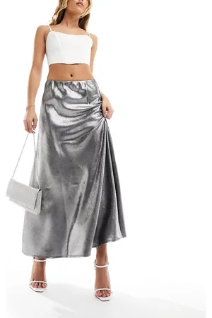 Y.A.S Y.A.S high waisted maxi skirt in metallic