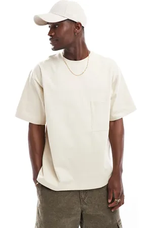 JACK & JONES Premium oversized t-shirt with pocket in beige