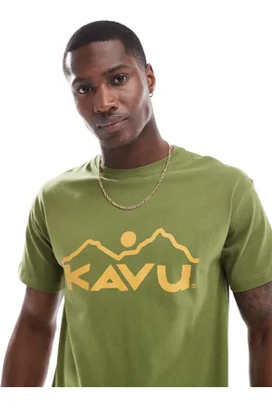 Kavu Heritage front logo t-shirt in khaki