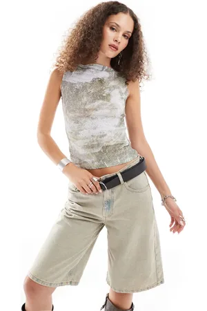 Weekday Annie boat neck tank top in concrete print