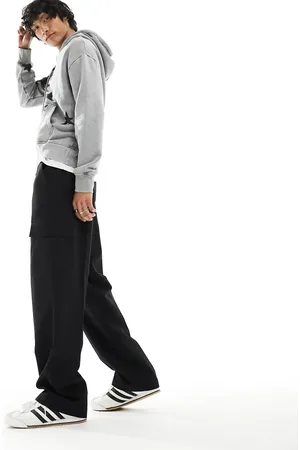 ASOS Pull on smart wide leg cargo trousers in