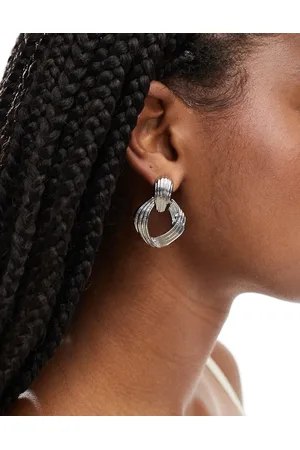 8 Other Reasons Vintage knot earrings in rhodium plated