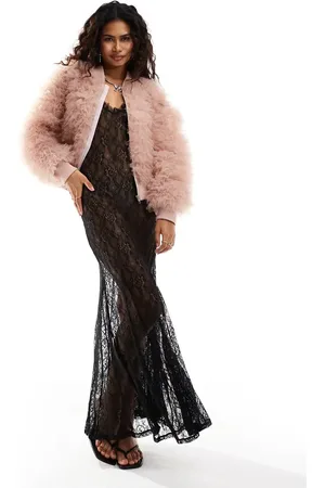 Sister Jane Dream Lillie tulle bomber jacket in dusty rose