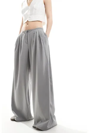 Bershka Minimal waistband wide leg tailored trousers co-ord in