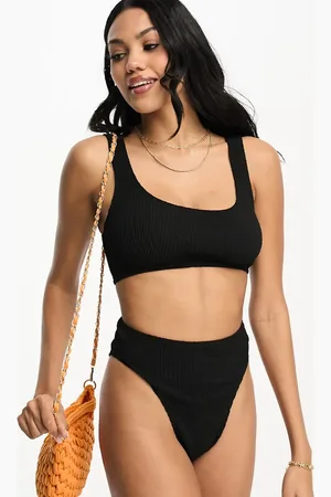 ASOS Fuller Bust Amy mix and match crinkle skinny scoop crop bikini top in