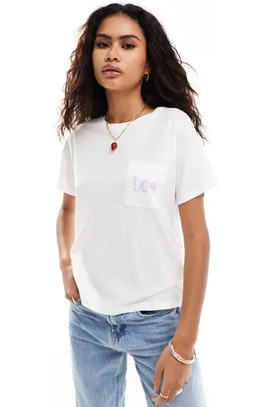 Lee Pocket logo tee in ecru