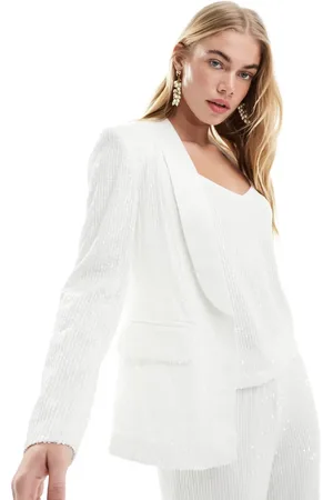 VILA Bridal sequin blazer co-ord with satin lapel in