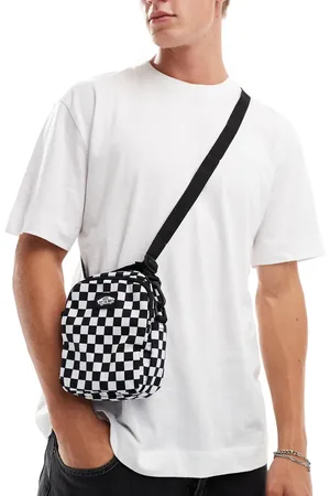 Vans Go getter checkerboard shoulder bag in black and white