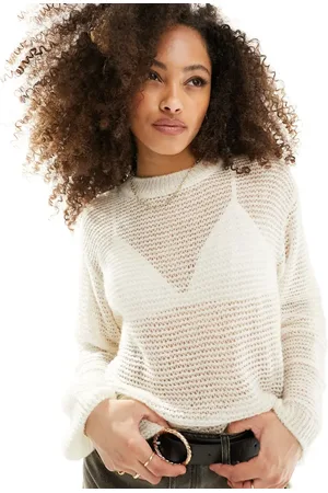 MANGO Lightweight oversized jumper in off