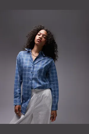 Topshop Longline shirt in check