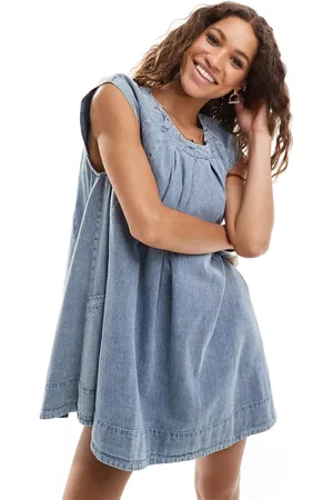 Free People Smock mini dress in denim