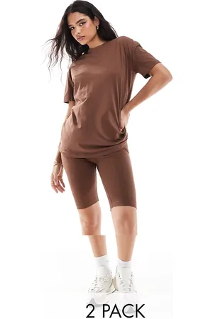 Threadbare Shorts and oversized t-shirt co-ord in chocolate