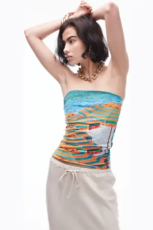 Topshop Landscape beach umbrella bandeau in
