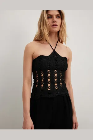 NA-KD Crochet halter neck top in