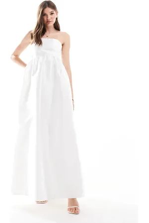 VILA Bridal bandeau maxi dress in