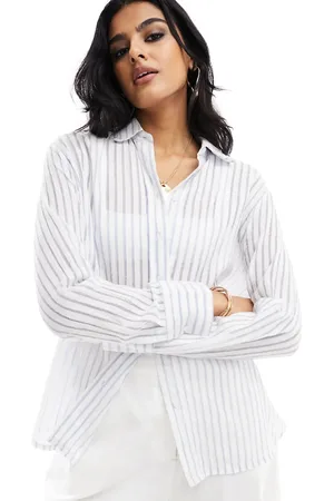 New Look Long sleeve poplin shirt in stripe