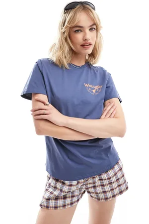 Wrangler Western logo tee in blue