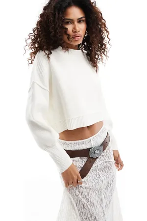 Free People Easy street cropped pullover in ivory