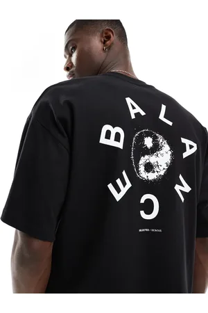 SELECTED Oversized heavy weight t-shirt with balance backprint in