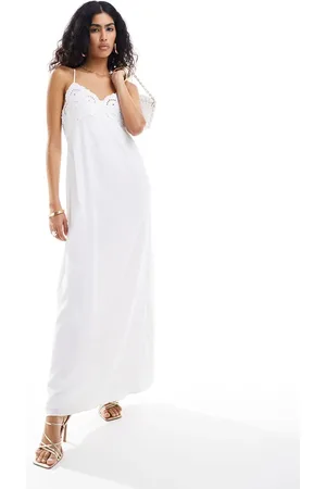 Pretty Lavish Textured maxi dress in cream