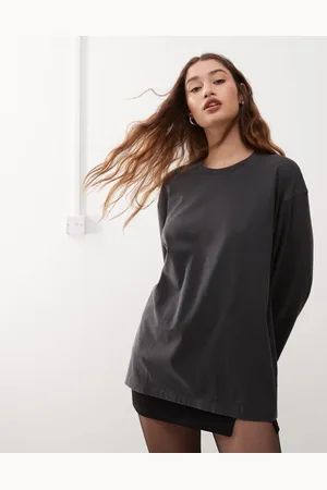 Weekday Frida washed oversized long sleeve top in off