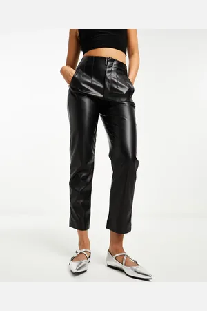 Stradivarius Faux leather cigarette trouser in