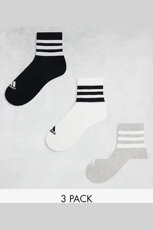 adidas Adidas Training 3 pack 3 stripe crew socks in ,black and grey