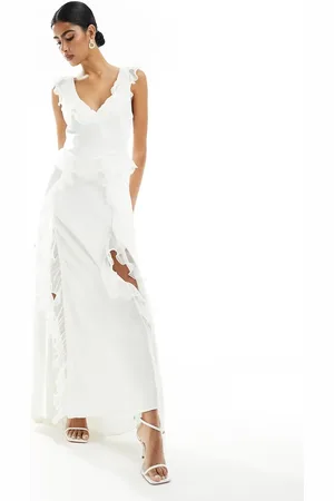 Forever New Bridal ruffle maxi dress in ivory