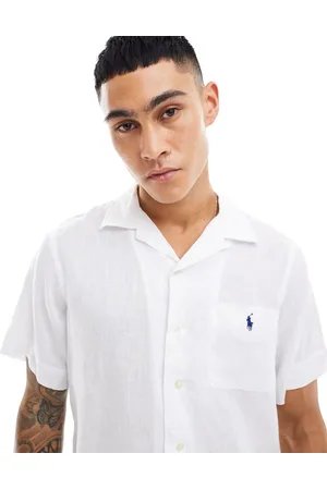 Ralph Lauren Icon logo short sleeve linen shirt classic oversized fit in