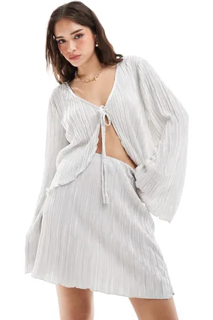 Pieces® Plisse mini skirt co-ord in