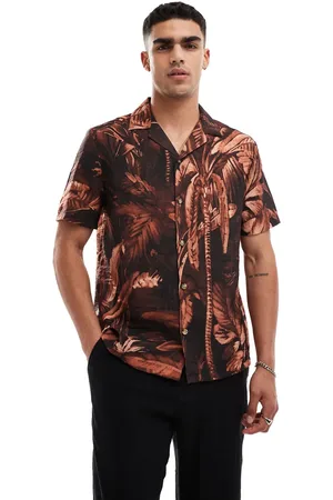 River Island Short sleeve shirt in palm print