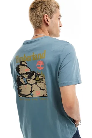 Timberland Large boulder back print oversized t-shirt in Exclusive to Asos
