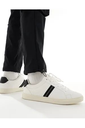 ASOS Lace up trainers in white with black badge