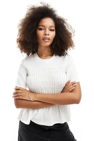 VERO MODA Smocked short sleeved t-shirt in