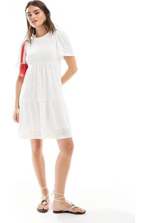 JDY Broderie midi dress in