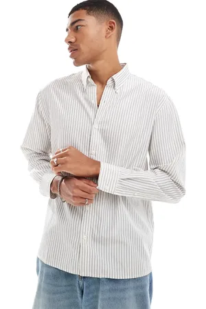Abercrombie & Fitch Relaxed linen shirt in cream