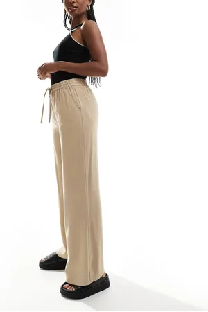 Miss Selfridge Soft touch pull on wide leg trouser in stone