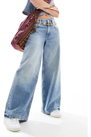 Free People Mid-rise wide leg jeans in mid